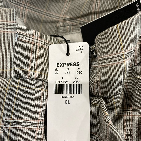 Express Editor Plaid Skinny High Rise Pant NWT Size 0L - Picture 9 of 11